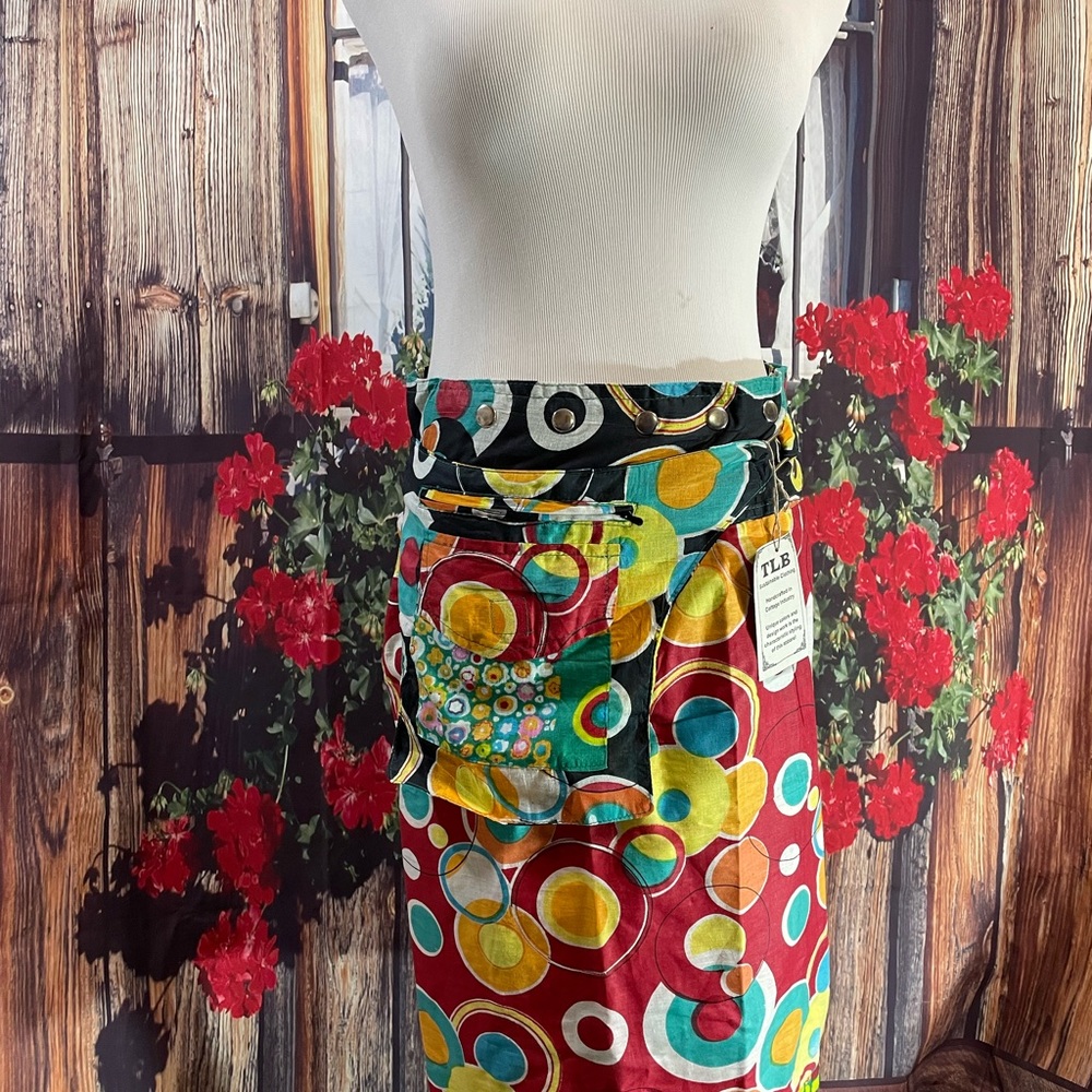 NWT- TLB Circular Design Wrap Skirt